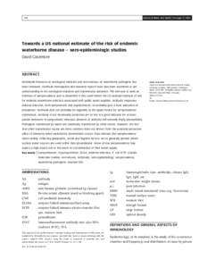 Journal of Water and Health | 04.Suppl 2 | [removed]Towards a US national estimate of the risk of endemic waterborne disease – sero-epidemiologic studies