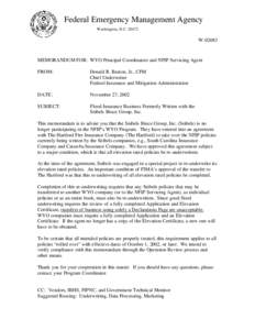 Federal Emergency Management Agency Washington, D.C[removed]W[removed]MEMORANDUM FOR: WYO Principal Coordinators and NFIP Servicing Agent