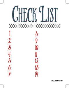 McCall Manor Blank Check list