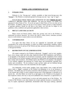 TERMS AND CONDITIONS OF USE 1. INTRODUCTION  Welcome to the “Occupy.com” website (available at http://www.Occupy.com) (the