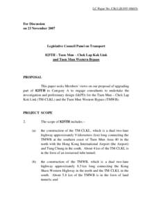 LC Paper No. CB[removed])  For Discussion on 23 November[removed]Legislative Council Panel on Transport