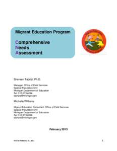 Migrant Education Program  Comprehensive Needs Assessment