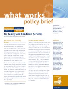 what works  policy brief REFORMING