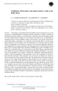 Dynamical Systems, Vol. 16, No. 4, 2001, 347±397  Oscillations, SE(2)-snakes and motion control: a study of the