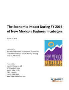 NM business incubators impact report, xlsx