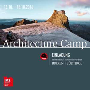 13.10. – Architecture Camp EINLADUNG International Mountain Summit