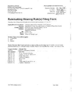 Department of State Division of Publications Sequence Number:  312 Rosa L. Parks Avenue, 8th Floor Snodgrass/TN Tower