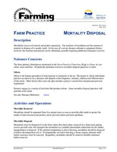 Farm Practices - Mortality Disposal - BC Ministry of Agriculture