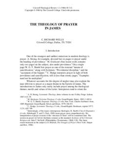 The Theology of Prayer in James