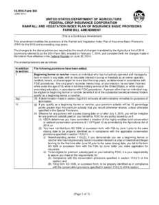 15-RIVI-Farm Bill (JUNE[removed]UNITED STATES DEPARTMENT OF AGRICULTURE FEDERAL CROP INSURANCE CORPORATION RAINFALL AND VEGETATION INDEX PLAN OF INSURANCE BASIC PROVISIONS