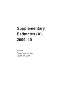 Supplementary Estimates (A[removed]