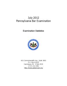 July 2012 PA Bar Exam Statistics