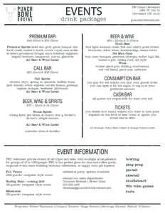 EVENTS drink packages PREMIUM BAR PB Social Cleveland 1086 W 11th St