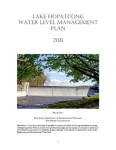Microsoft Word - Lake Hopatcong Water Level Management Plan.doc