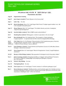FALL 2007 Seminar Schedule-FINAL