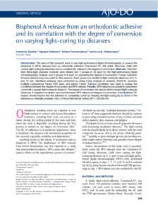 Bisphenol A release from an orthodontic adhesive and its correlation with the degree of conversion on varying light-curing tip distances