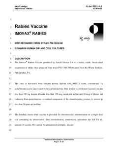 sanofi pasteur ® 046 Imovax Rabies 25 April 2013, v0.2 LE966660