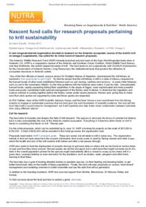 Nascent fund calls for research proposals pertaining to krill sustainability Breaking News on Supplements & Nutrition ­ North America