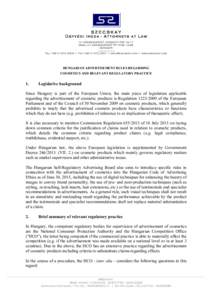 SZECSKAY Ügyvédi Iroda - Attorneys at Law H-1055 BUDAPEST, KOSSUTH TÉRMAIL: H-1245 BUDAPEST PF/POBHUNGARY --------------------------------Tel: + • Fax + • info@szecskay