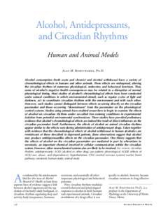Alcohol, Antidepressants,   and Circadian Rhythms Human and Animal Models