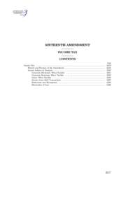 SIXTEENTH AMENDMENT INCOME TAX CONTENTS Page  Income Tax .................................................................................................................................