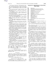 Page 551  TITLE 33—NAVIGATION AND NAVIGABLE WATERS (12) Illinois Waterway (Calumet-Sag Channel): From the junction of the Illinois River with the Mississippi River RM 0 to Chicago