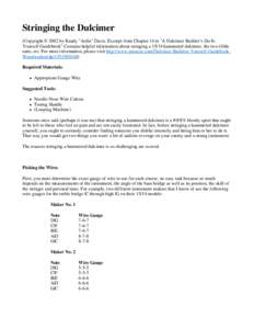 Stringing the Dulcimer (Copyright © 2002 by Randy 