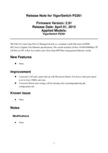 Microsoft Word - P2261 V2.91 release note.doc