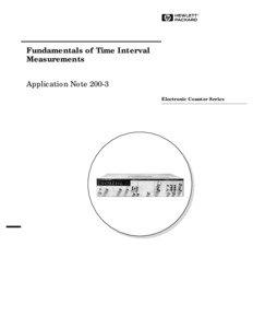 H  Fundamentals of Time Interval
