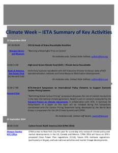 Microsoft Word - IETA 2014 Climate Week - Summary of Lead NYC Activities September 2014