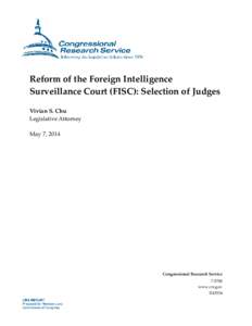 Reform of the Foreign Intelligence Surveillance Court (FISC): Selection of Judges