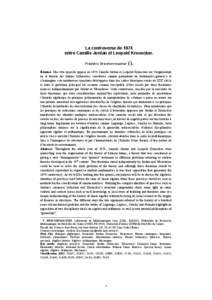 La controverse de 1874 entre Camille Jordan et Leopold Kronecker. Frédéric Brechenmacher (