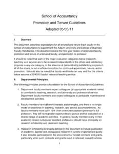 School of Accountancy Promotion and Tenure Guidelines Adopted[removed]I.  Overview