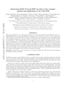 Improving XMM–Newton EPIC pn data at low energies: method and application to the Vela SNR Konrad Dennerl1 , Bernd Aschenbach1 , Ulrich G. Briel1 , Hermann Brunner1 , Vadim Burwitz1 , Jakob Englhauser1,2 , Michael J. Fr