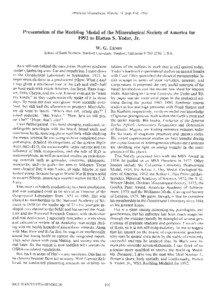 American Mineralogist, Volume 78, page 850, 1993  Presentationof the Roebling Medal of the Mineralogical Society of America for