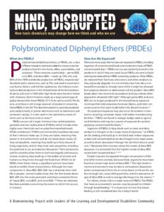 ,  How toxic chemicals may change how we think and who we are Polybrominated Diphenyl Ethers (PBDEs)