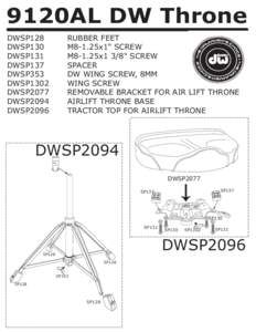 9120AL DW Throne DWSP128 DWSP130 DWSP131 DWSP137 DWSP353