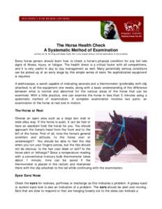 Equus / Horse care / Capillary refill / Horse / Back / Tail / Competitive trail riding / Veterinary medicine / Horse anatomy / Equidae