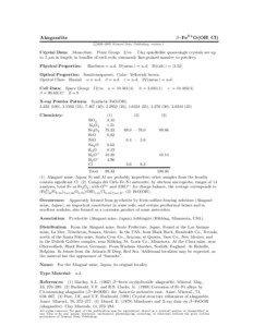 β–Fe3+ O(OH, Cl)  Akagan´