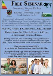 Free Seminar Aberdeen Sponsored by Town of Aberdeen and Sandhills Community College