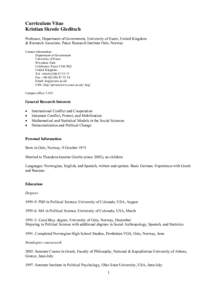 Peace Research Institute Oslo / Journal of Peace Research / Scott Gates / Year of birth missing / Nils Petter Gleditsch / Political science / Peace and conflict studies / Norwegian Academy of Science and Letters