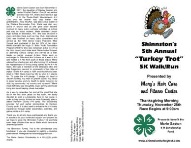 Marie Dawn Gaston was born November 5, 1971, the daughter of Stanley Gaston and Hester Woofter Gaston. One of her earliest activities was 4-H, where she started at age 8 in the Peora-Wyatt Mountaineers 4-H Club and her m