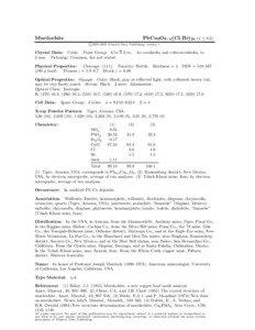 Murdochite  PbCu6 O8−x (Cl, Br)2x (x ≤ 0.5)