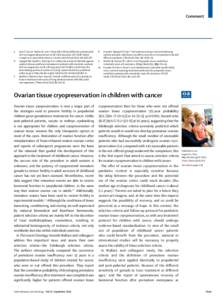 Ovarian tissue cryopreservation in children with cancer