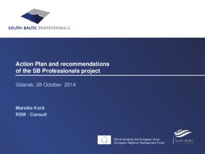 Action Plan and recommendations of the SB Professionals project Gdansk, 28 October 2014 Mareike Korb REM · Consult