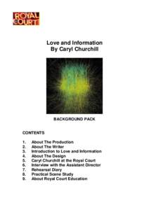 Love and Information By Caryl Churchill BACKGROUND PACK  CONTENTS