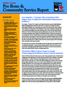 Katten Cares  Pro Bono & Community Service Report December 2014