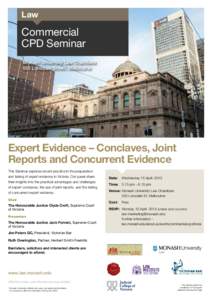 Law  Commercial CPD Seminar Monash University Law Chambers 555 Lonsdale Street, Melbourne