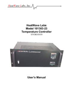 HeatWave Labs, Inc.  HeatWave Labs ModelTemperature Controller S/N BG10189