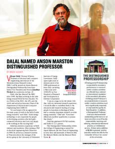 DALAL NAMED ANSON MARSTON DISTINGUISHED PROFESSOR BY BROCK ASCHER V